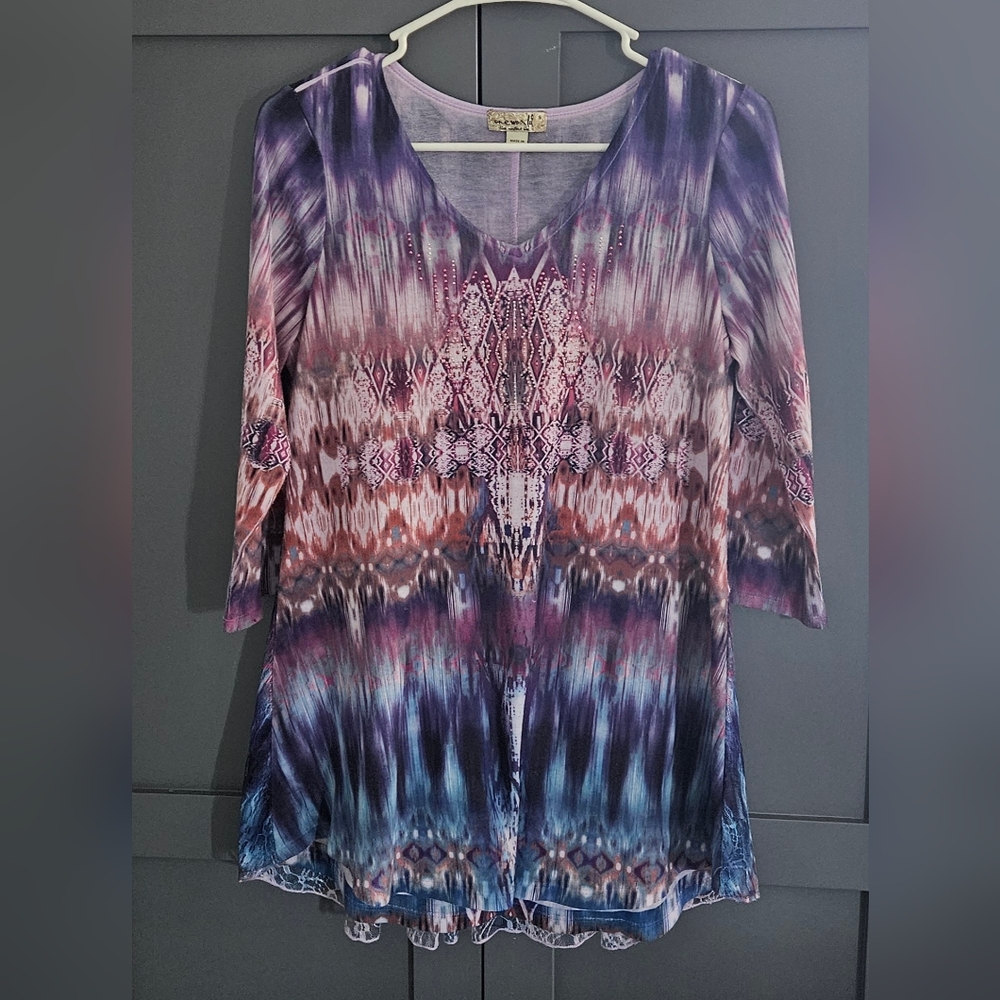 One World Colorful Blouce Size M